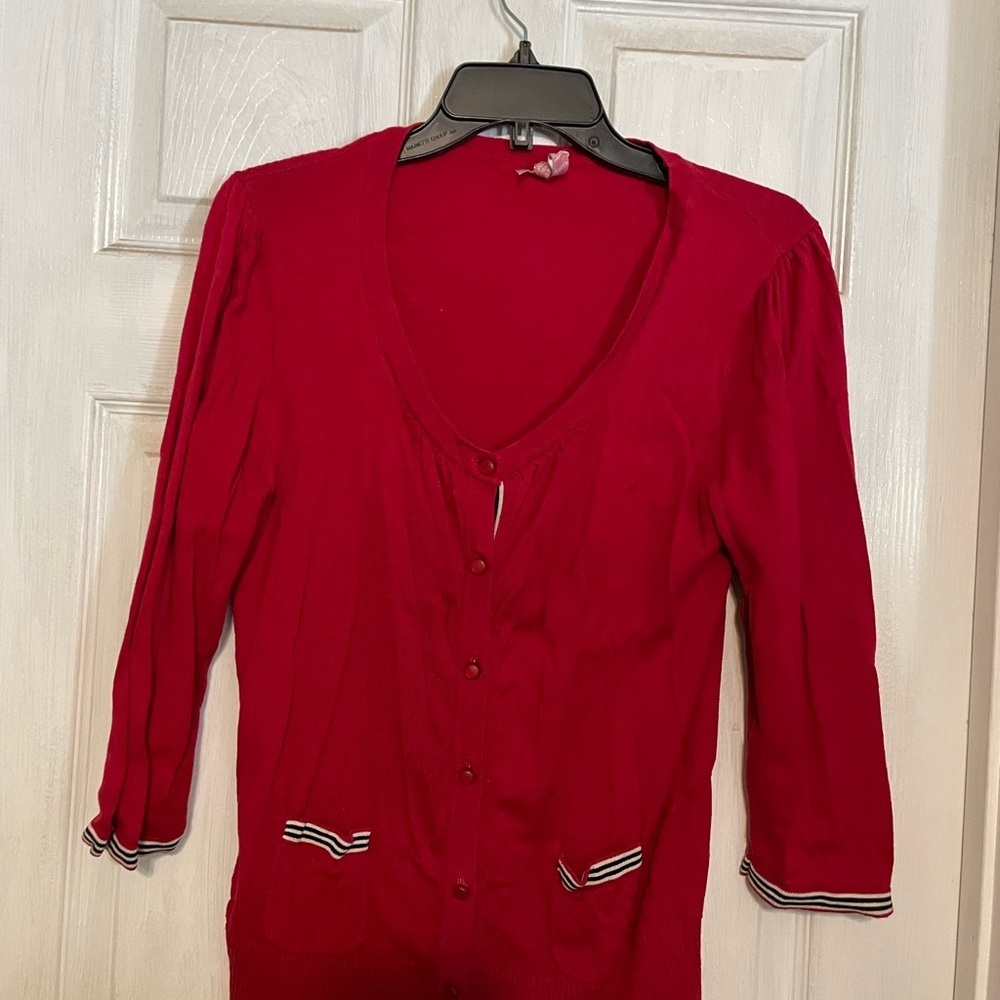 Little red cardigan